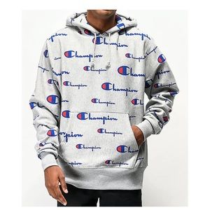 Champion Life Men’s all-over logo pullover Hoodie